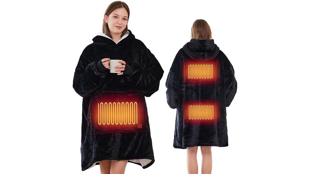 cozy heated hoodie blanket